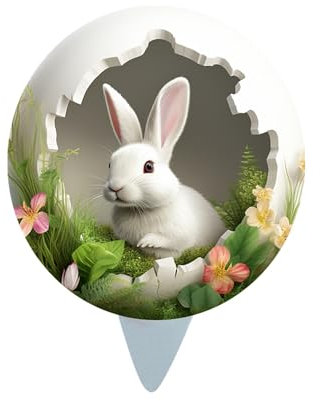 Osterhase Auferstehung 2D Cartoon Kaninchen Osterdekorationen für kreative Feier Zmy894 (Weiß, Einheitsgröße)