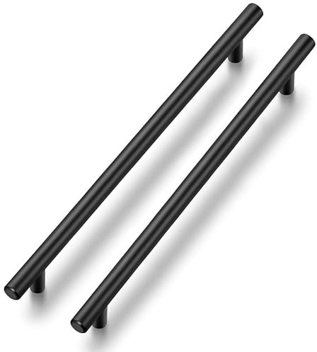 Ravinte 15 Stück Schwarz Möbelgriffe T Bar Griffe für Küchenschränke 224mm | Rostfreier Edelstahl, Gerader Stangengriff, Für Küchenschränke, Schubladen, Kommoden, Türen, Einfache Möbelaufwertung