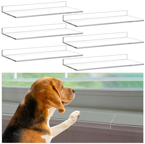 Wenqik 6 Pcs Window Sill Protector from Dog Cat Scratching Protection 2 Set Per Set Total Length 33.5'' x 5.25'' Width x 0.16 Thick Clear Pet Against Dog Claw Chewing Slobbering Window Cover Guard