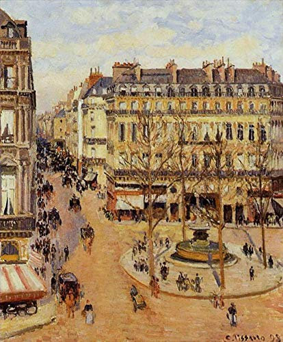 Gemälde auf Leinwand, 18 berühmte Ölgemälde, Rue Saint Honore Morning Sun Effect Place du Theater Francais Camille Pissarro Pariser -06, €50-2000 Handgemalt von Lehrern der Kunstakademien