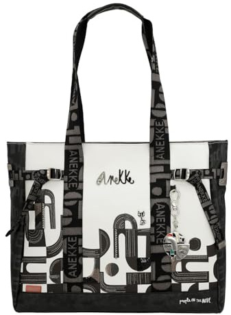 Anekke Peace & Love Nature Sixties Shopping Bag XL Black & White