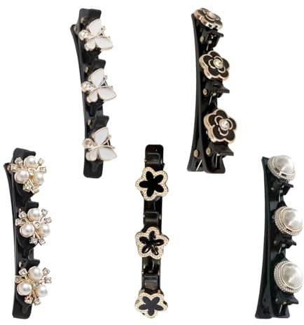 HZAOPZE 5 pcs Haarspange Kolibri Haarspange Haarspange für Damen Frauen Mädchen Modische Doppelschicht Haarklammer Entenschnabel Haarspange(Strasssteine, Perlen, Schmetterlinge, Blumen)