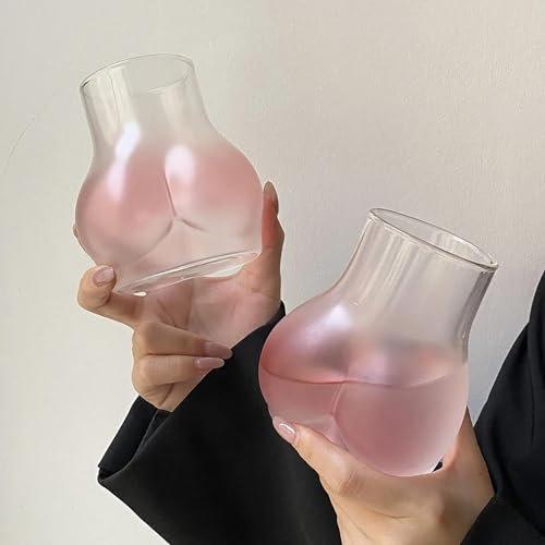 4stk Körperförmige Glasbecher – Lustige Biergläser In Hinternform, Arsch-Cocktailglas, Rosa, Klare Whiskybecher, Kreativer Hinternbecher, Kreative Körperförmige Weingläser, Saft, Tee, Kaffeetasse