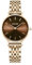 BURKER Damenuhr Ruby Petite, Runder Damen Armbanduhr Klassisch Analog Wasserdicht 3 ATM Geschenk für Frauen Geburtstag Valentinstag - Gold Braun - 28 mm