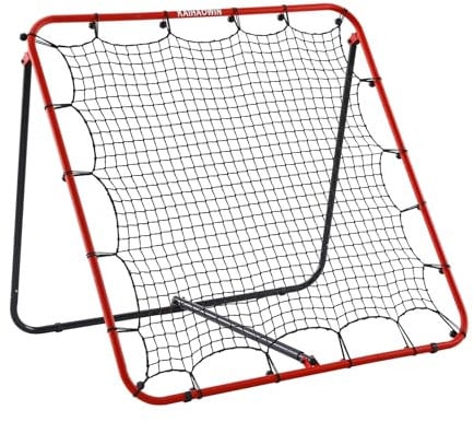 KAIHAOWIN Rebounder für Fußball Kinder 120 ×120 cm,Fußball Rebounder Metall mit Verstellbarem Winkel, Rückprallwand für Fußball