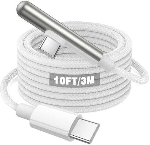 3 metros 240W Cable USB C a USB C,Cable Tipo C 90 Grados 5A 240W PD Carga Rápida Tipo C Cable para iPhone 16/15 Pro/15 Plus/15 Pro Max/Samsung Galaxy A15 A55 Pixel 9 8a 7,para Macbook Pro/Air/iPad Pro