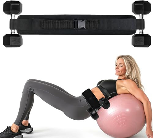 VINEST Cintura Hip Thrust per manubri e kettlebell Hip Thrust con chiusura in velcro regolabile, cintura di carico per i glutei
