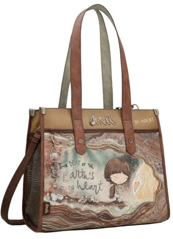 Anekke Tote Xl Core Tasche, großes Fassungsvermögen, Schultertasche, Umhängetasche, Maße: 38/30/14 cm, Zubehör und Accessoires für Damen, Mehrfarbig