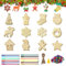 Sweelov Holzanhänger zum Bemalen Weihnachten 203 Stück DIY Holzanhänger Bastelset Kinder Christbaumschmuck Weihnachtsbaum Deko Weihnachtsdeko Anhänger Mit Juteschnur, Glocke, Aquarellstift, Einfädler