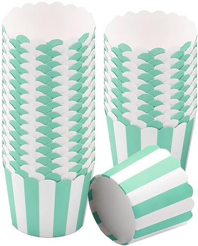 Muffin Papierförmchen, 50 Stück Mini Muffinförmchen Papier Muffin Förmchen Backbecher Cupcake Wrapper für Party Geburtstag Hochzeit (Grün)