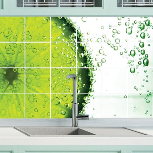 AREDE 24 Stück Fliesenaufkleber Deco Fliesen Kleber für Bad Selbstklebende Fliesendekor Aufkleber Backstein zum Küche Esszimmer Badezimmer Fliesenfolie / 15 x 15 cm / T1044