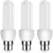 Ddlisu B22 Bayonet Cap Energy Saving Bulb 11W, 2U CFL Low Energy Light Bulbs, BC Compact Fluorescent Stick Bulbs, B2U Bayonet Light Bulbs Warm White 2700k, AC 220V, Not dimmable, 3Pack