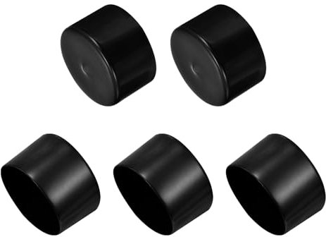 QUARKZMAN 5Pcs Embouts en Caoutchouc 3 3/8(85mm) ID Vinyle PVC Rond Tube Boulon Capuchon Couverture Vis Filetée Protecteurs Noir
