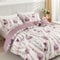 Purple Floral Duvet Cover Set Double Size Bedding Quilt Cover White and Purple Reversible 3Pcs Soft Microfiber Bedding Set with 2 Pillowcases(Double, 200x200cm)