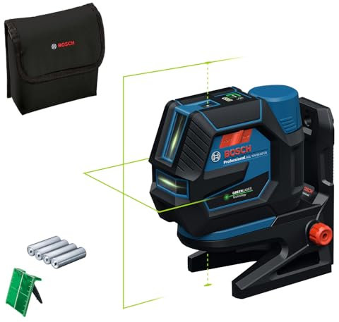 Bosch Professional Combi Laser GCL 12V-50-22 CG (Working Range up to 50 m with Receiver, Dual Power Source, Levelling Remote app, RM 20 Mount, Battery Adapter, 4 x 1,5V LR6 (AA), Pouch)