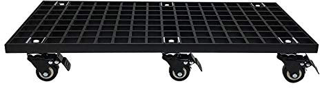 Chariot de pot de fleurs robuste avec roulettes pour intérieur et extérieur Noir Grand rectangle 77 x 50 cm