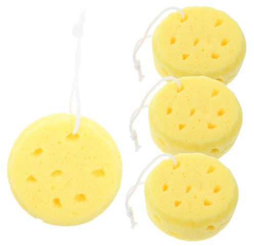 DRESSOOS 4stücke Körperschwamm Duschluffa Badeschwamm Weicher Schwamm Runder Schwamm Für Körperpeeling Baden Duschen Körperpflege Zubehör Für Dusche
