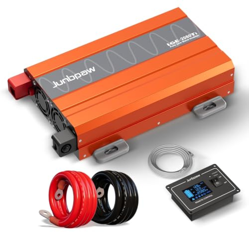 2080W Reiner Sinus Wechselrichter 12V auf 230V AC | Leiser Lüfter & Feststoffkondensatoren, 6000W Spitzenleistung, Innovatives Design für Zuhause, Wohnmobil, Camping, Off-Grid & Outdoor-Abenteuer