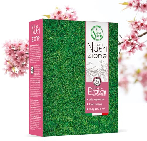 VerdeVita Concime Prato Primavera, Fertilizzante Antimuschio per Prato, Nutrizione e Verde Intenso, Made in Italy, Utilizzabile con Robot Rasaerba (70m²)