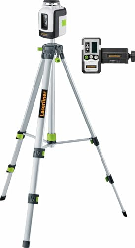 Laserliner SmartLine-Laser G360 Linienlaser 360° Set mit 150 cm Stativ | grüner Kreuzlinien-Laser für hohe Sichtbarkeit, für Innenbereich, Handempfänger für Außenbereich, 40 m Reichweite