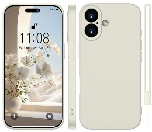 WXX für iPhone 17 Hülle Silikon Case 6.3'' Retro Weiß | Handyhülle für iPhone 17 Dünn Slim mit Microfiber,Kratzfeste Rundumschutz Case Hülle
