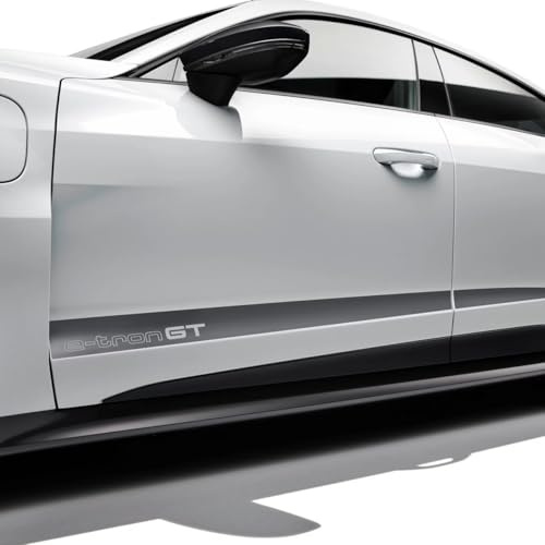 Audi e-tron GT Decalcomanie Decorative, per Porte, Pellicola Adesiva, Grigio Platino Opaco e Nero Opaco, Design Sportivo