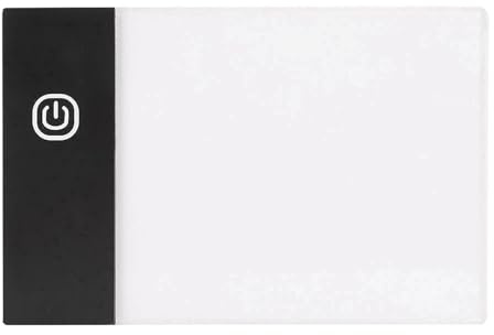 Fabater Tragbares A6-LED-Lichtbrett, Ultradünnes, Faltbares Buchset Zum Nachzeichnen, Zeichentablett mit Einstellbarer Helligkeit für, Rutschfestes Lichtpad für Papier und Vliesstoff