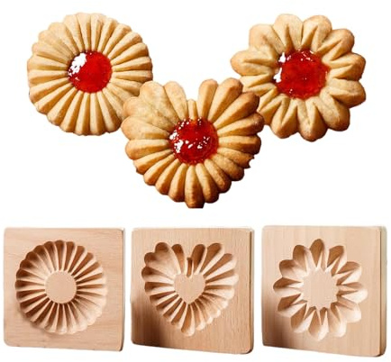 Moule à biscuits en bois de hêtre sculpté - Moule à beurre de cuisine - Pour beurre, sablés, chocolat, sucre, gâteau, bar, maison, cuisine, Noël