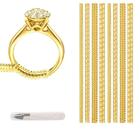 Ring Tightener for Loose Rings–Clear Ring Size Adjusters,Ring Gap Fillers,Ring Inserts to Make Rings Smaller,Ring Protectors for Men and Women-Scissors Included