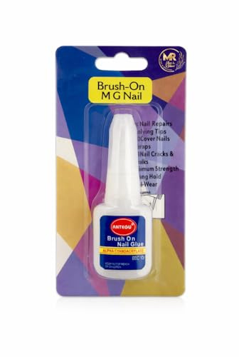 Brush-On Nail Glue – Strong Nail Repair & Tip Adhesive for Acrylic Nails, Press-On Nails & Nail Cracks | Long Lasting Professional Nail Glue for Full Cover Nails & Wraps