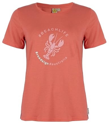 ROADSIGN australia Damen T-Shirt stylisches Printshirt aus Reiner Baumwolle mit hohem