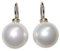 Ohr-Hänger Perlen-Ohrringe Muschelkern-Perle weiß 12 mm rund Sterling-Silber 925-er klassisch Goldschmiede-Arbeit Handarbeit