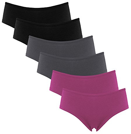 Fabio Farini 4er/6er Pack Damen Pantys Bikini-Slips 95% Baumwolle | Mehrere Farben und Größen, atmungsaktiv 6er Pack ohne Spitze