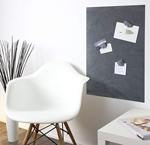 Magnettafel Echt Schiefer 4 In 1, Größe 80x60 cm (Magnetwand+Kreidetafel+Pinnwand+Wandbild) Magnetboard Größen 30x60cm, 40x60cm, 80x60cm, 120x60cm(Grey Impact, 80cmx61cm)