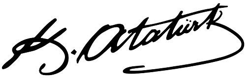 ATATÜRK IMZA Aufkleber Auto Sticker Autosticker Autoaufkleber Araba Yapiskan Mustafa Kemal Ata Wandtattoo (30cm (B) x 9cm (H) S, Schwarz)