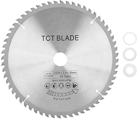 Lame de scie circulaire, 254 * 30mm lame de scie à bois carbure de coupe 60 dents pour 60 dents