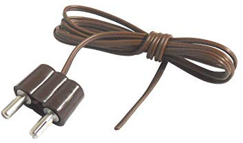 WITTKOWARE Zubehör zur Krippen-/Puppenstuben-Elektrifizierung (Kabel mit Stecker, Länge 60cm) Braun
