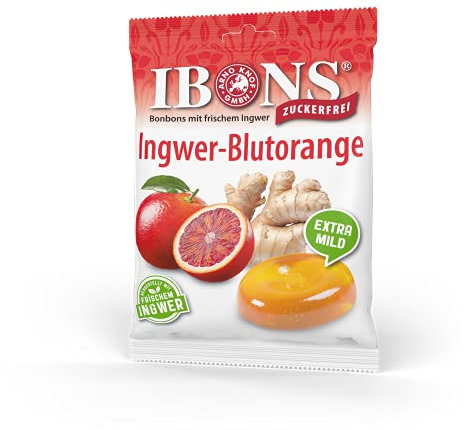 IBONS Lutschbonbons 75g zuckerfrei (Ingwer-Blutorange)