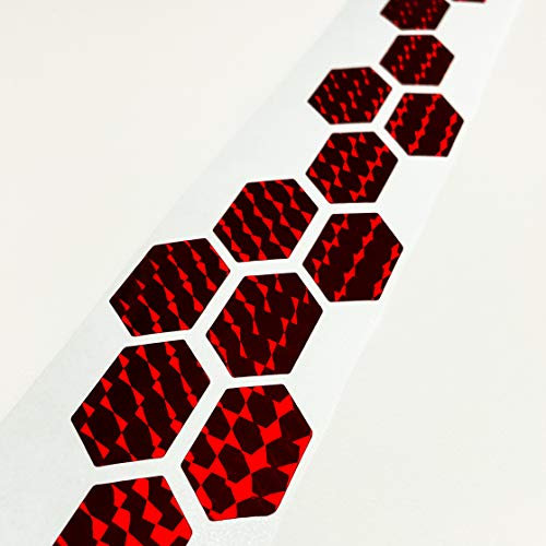 Aufkleber Waben Rauten Honeycomb Hexagon Pixel Aufkleber Oilslick AutoaufkleRber Hologramm Tuningsticker egenbogenfarben Sticker Tuning Mosaik Rot Spiel Sport