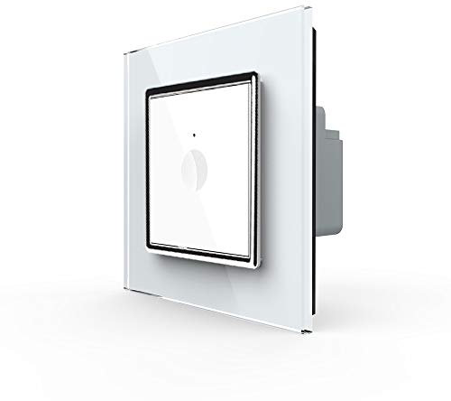 LIVOLO 1 Fach Lichtschalter NOTCH inkls. Glasrahmen in Weiß VL-K210-11-VL-C7-SR-11 Wandschalter Touchscreen Touchschalter Notch new