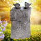 Gartenbrunnen Brunnen Zierbrunnen Zimmerbrunnen Springbrunnen Brunnen mit LED-Licht 230V Wasserfall Wasserspiel für Garten, Gartenteich, Terrasse, Balkon Sehr Dekorativ (Stein-GEZWITSCHER)