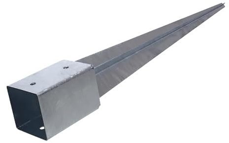 NAJDER Support de Poteau à Enfoncer, Douille à Enfoncer Ancre de Sol pour Poteaux Carrés Bois 70x70 mm, Longueur 750 mm, Acier Galvanisé à Chaud, Fixation Clôture, Balançoire, Pergola