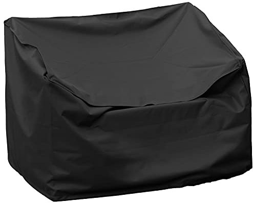 Hummelladen Schutzhülle für Gartenbank - 160 x 75 x 80 cm - schwarz - Abdeckung Bank - Sitzbank Garten Sitz mit Aufbewahrungstasche - Wasserfest