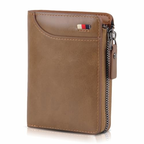 BWBIKE Mens Wallet RFID Blocking Leather Wallets Soft Slim Purse Multi-Card Credit Card Holder Anti-Theft Purse