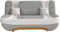 Sofa mit Schlaffunktion und Bettkasten, Couch für Wohnzimmer, Schlafsofa Federkern Sofagarnitur Polstersofa Wohnlandschaft mit Bettfunktion 194x92x94 FEBA - Helgrau + Weiß (Sawana 21 + Soft 17)