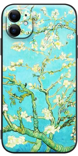 Berkin Arts Compatible with iPhone 11 Case Silicone Cover with Screen Protector Post-impressionism Flower (Almond Blossom by Vincent Van Gogh)