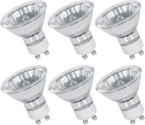 Comyan GU10 Halogen Bulbs 50W 230V GU10 Halogen Spotlight Bulbs 450lm 2800K Warm White 40° Beam Angle for Ceiling Lights Dimmable - 6Pack