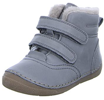 Froddo Kinder Stiefel G2110113 Mädchen Jungen Winter Leder Stiefel Klettverschluss Grau (Grey) Größe 26 EU