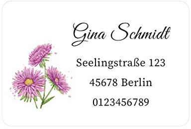 48 PERSONALISIERT Adressaufkleber Weihnachten/Hochzeit address Aufkleber Rücksendung Adresse Etiketten Geschäftsadresse Gastgeschenk Sticker 60mmx40mm - Rec011 (001 Gänseblümchen)