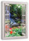 WallArena - Leinwand Bilder - Fensterbilck Fenster Natur Wald - 80x60 cm Leinwandbilder - Bild auf leinwand - Wandbild XXL groß Wandbilder für Wohnzimmer Schlafzimmer Wohnzimmerbilder Modern